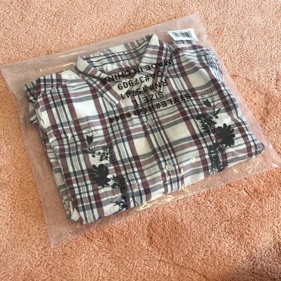 7 For All Mankind Floral Plaid Long Sleeve Shirt (Big Girls) - Picture 12 of 13